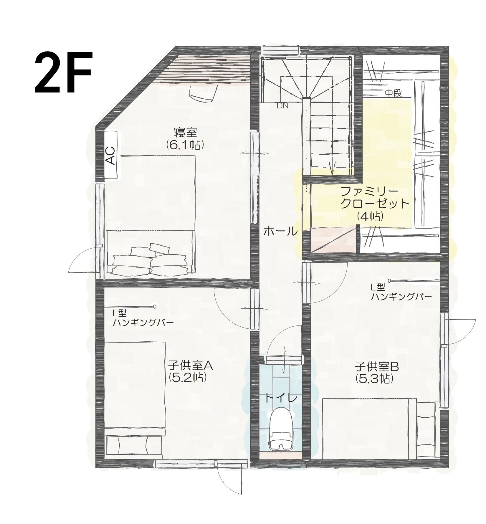 西区小針４丁目Ａ　建売住宅　3,765万円 見取り図：２階