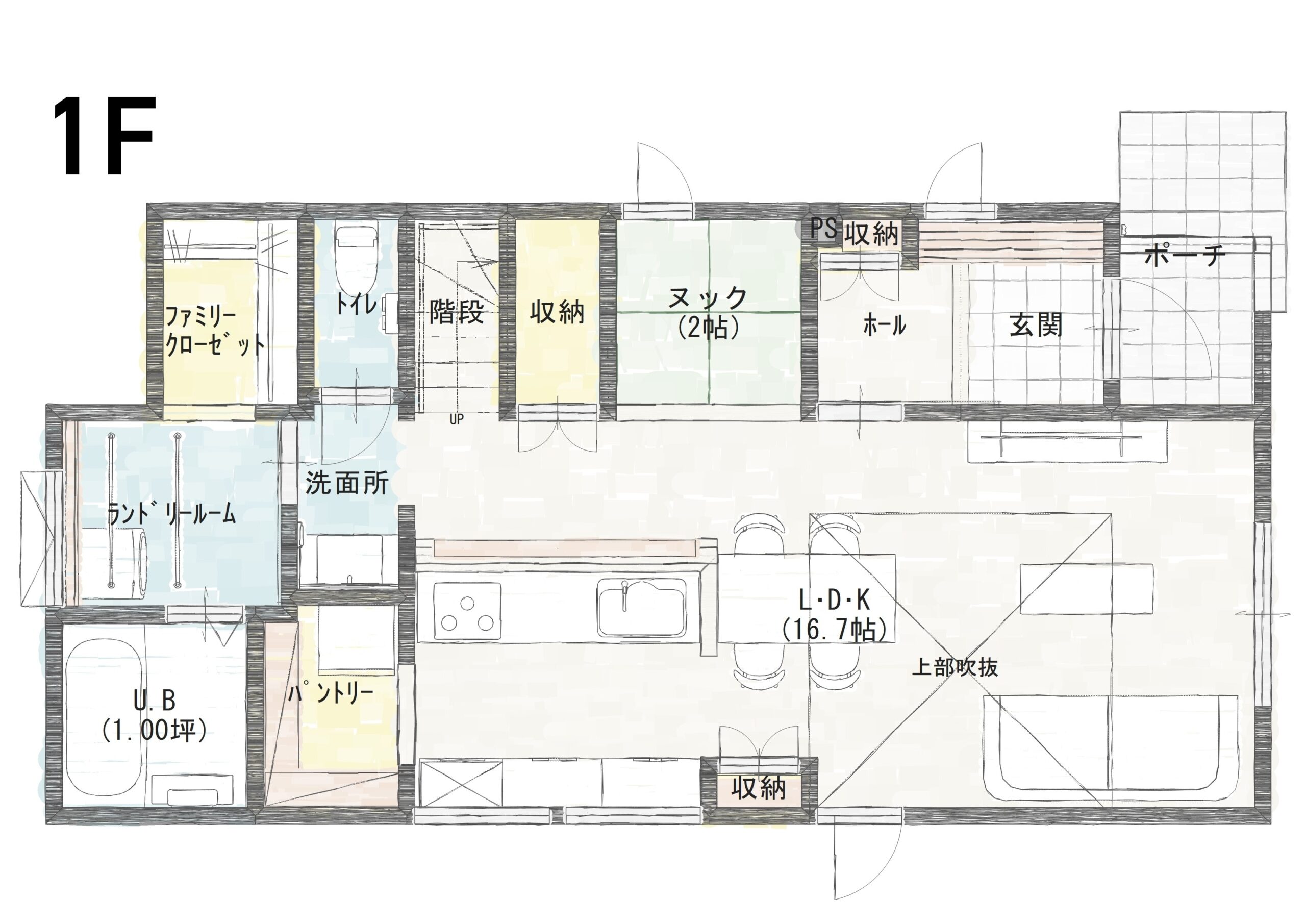 西区寺地Ｃ　建売住宅　3,950万円 見取り図：１階
