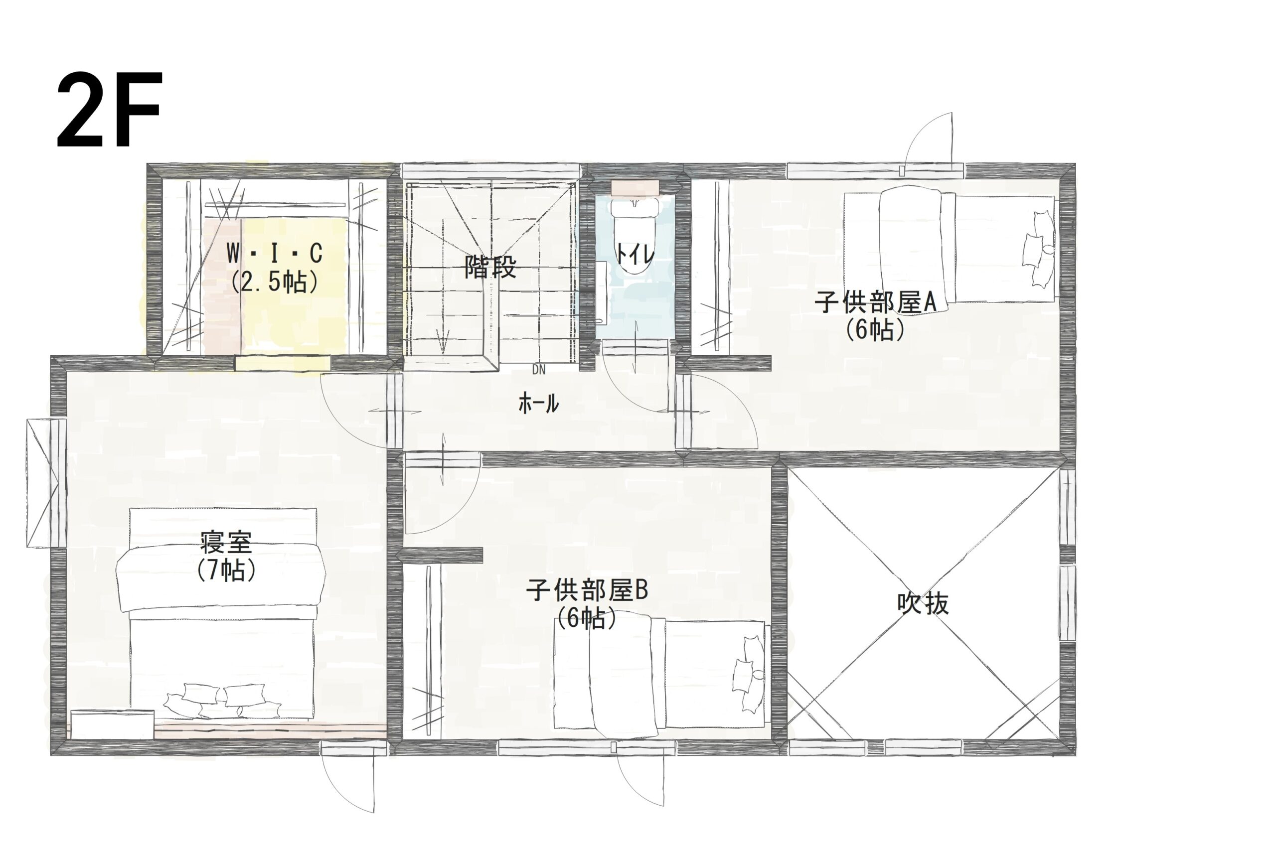 西区寺地Ｃ　建売住宅　3,950万円 見取り図：２階