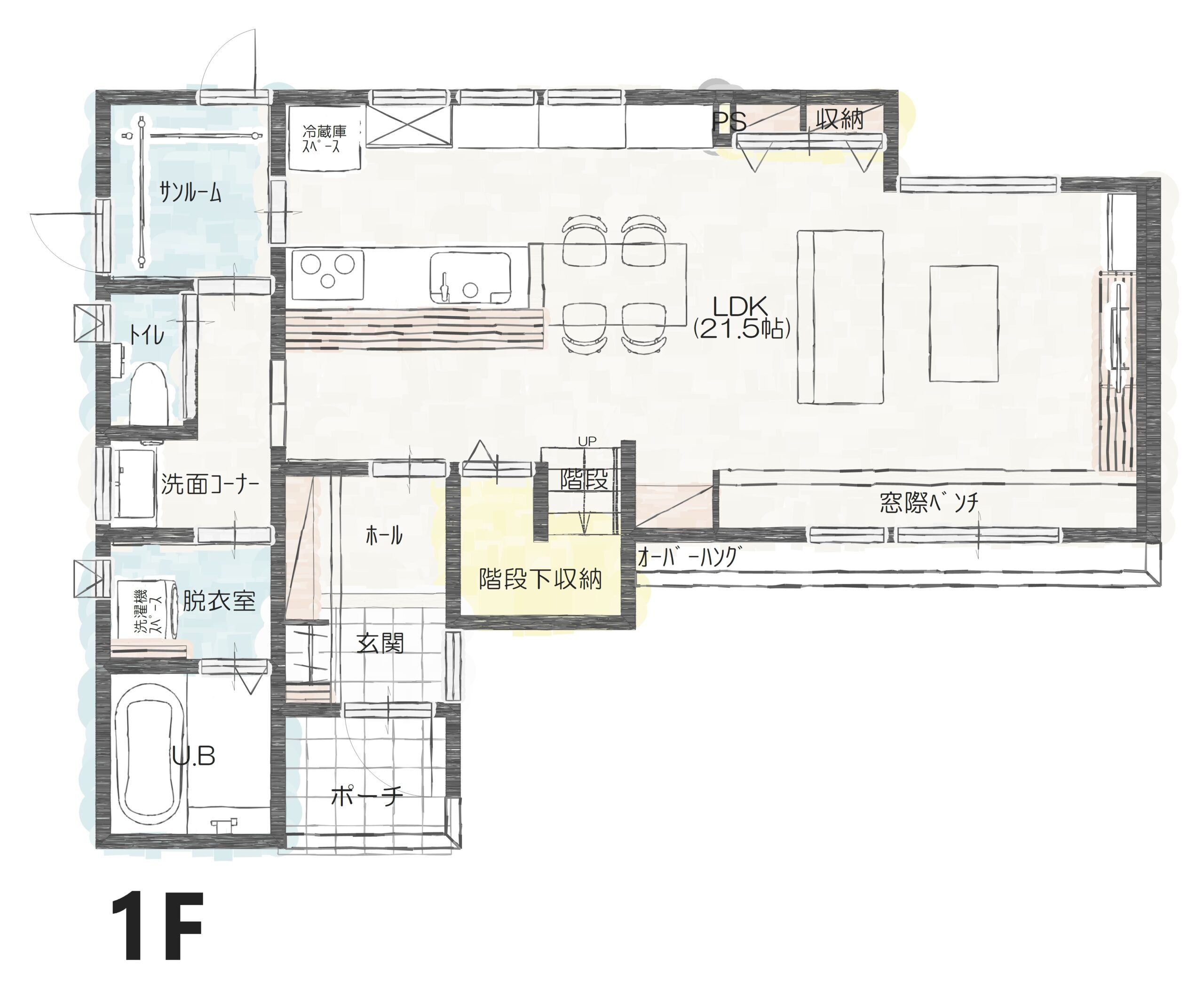 長岡市上除町Ａ　建売住宅　3,216万円 見取り図：１階