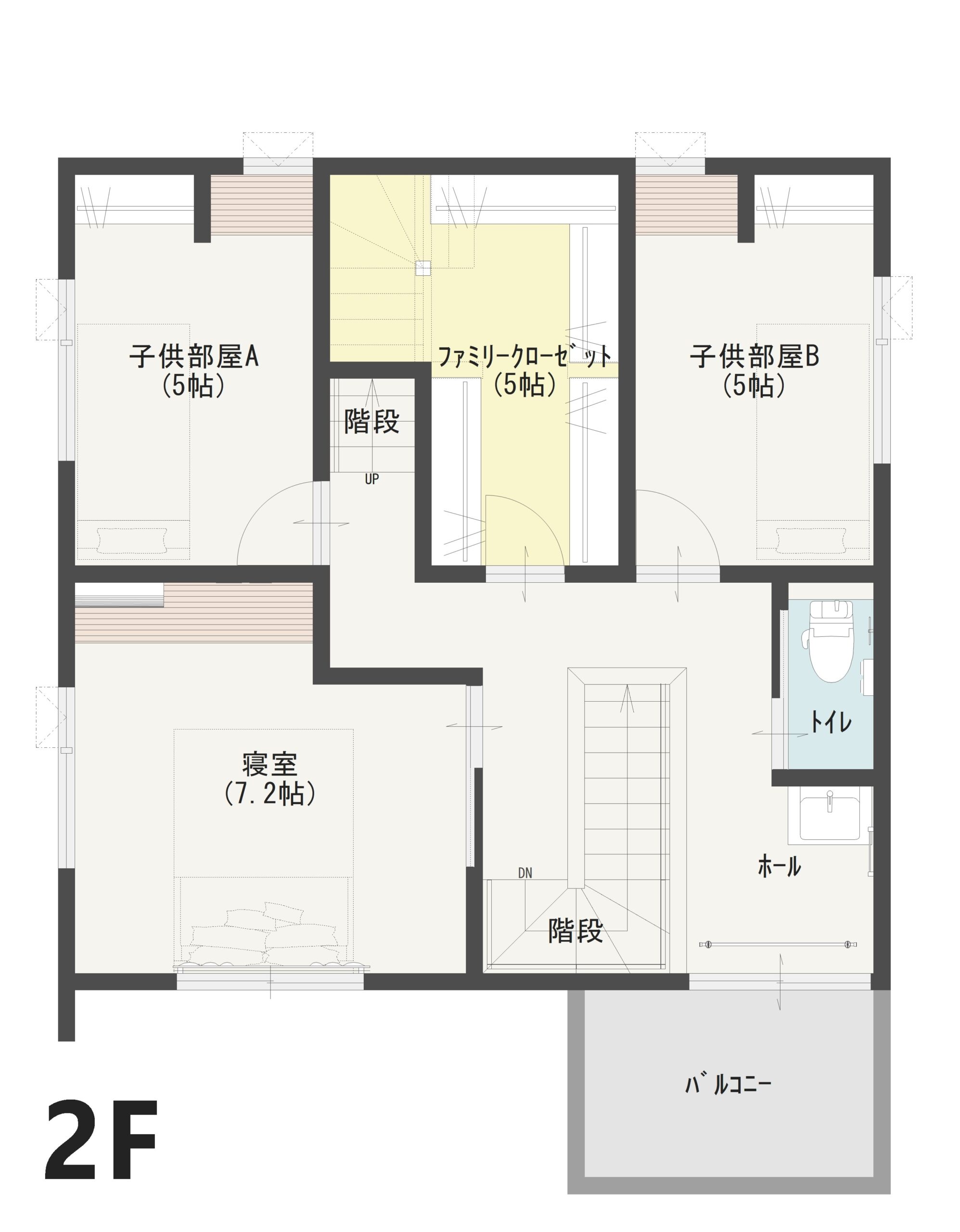 高松市太田上町Ｂ　建売住宅　4,298万円 見取り図：２階