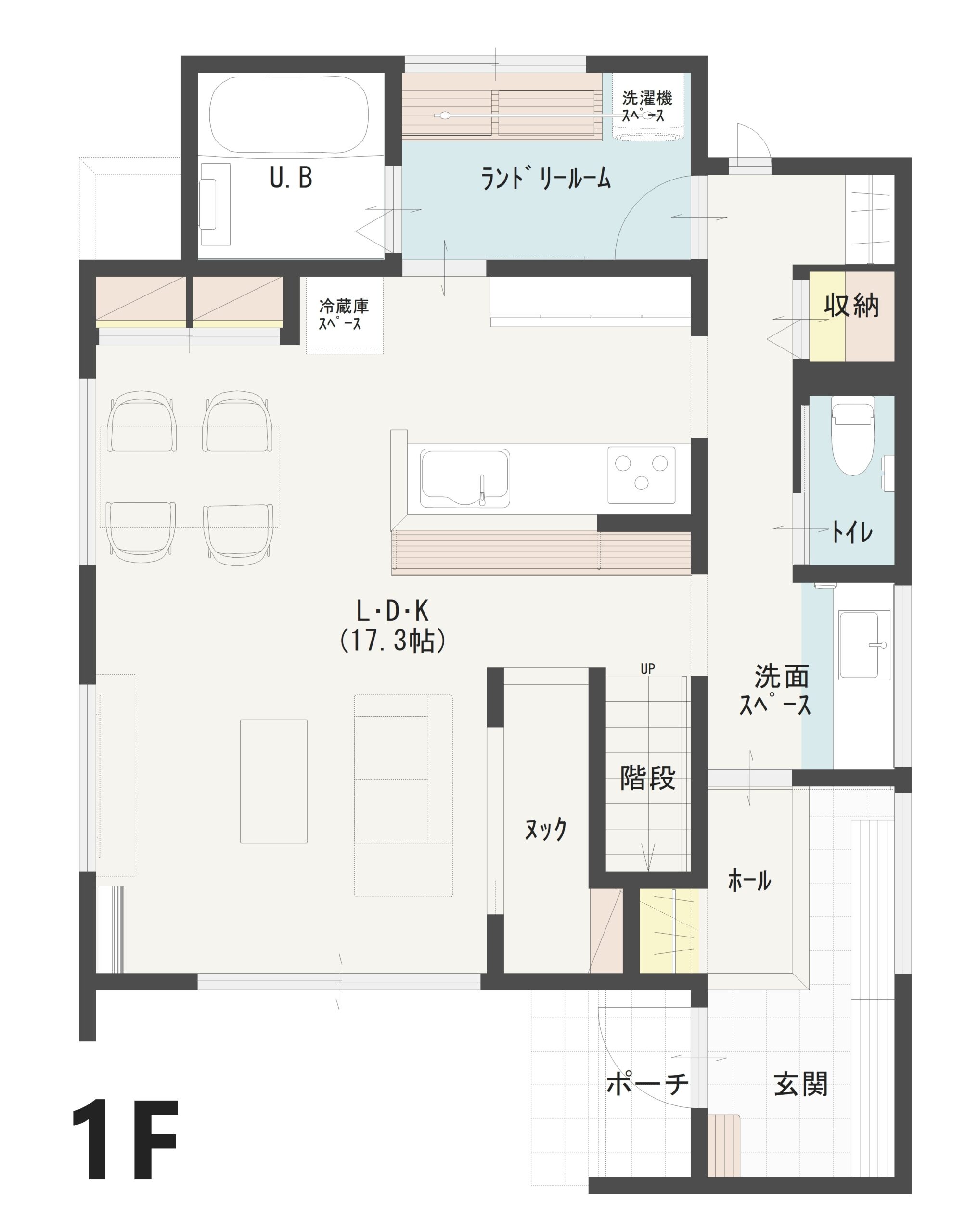 高松市太田上町Ｂ　建売住宅　4,298万円 見取り図：１階