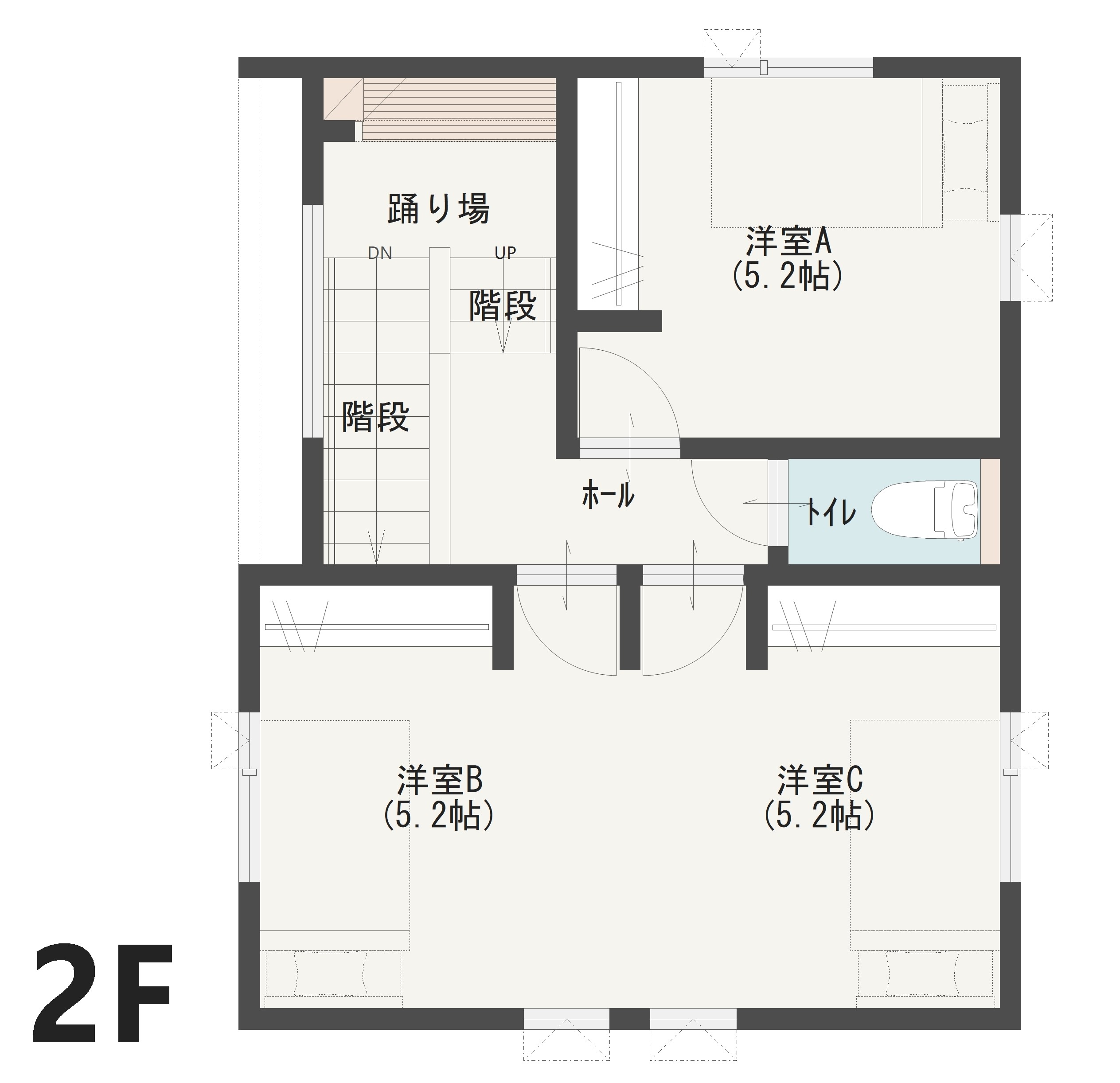 上越市大豆Ａ　建売住宅　4,412万円 見取り図：２階