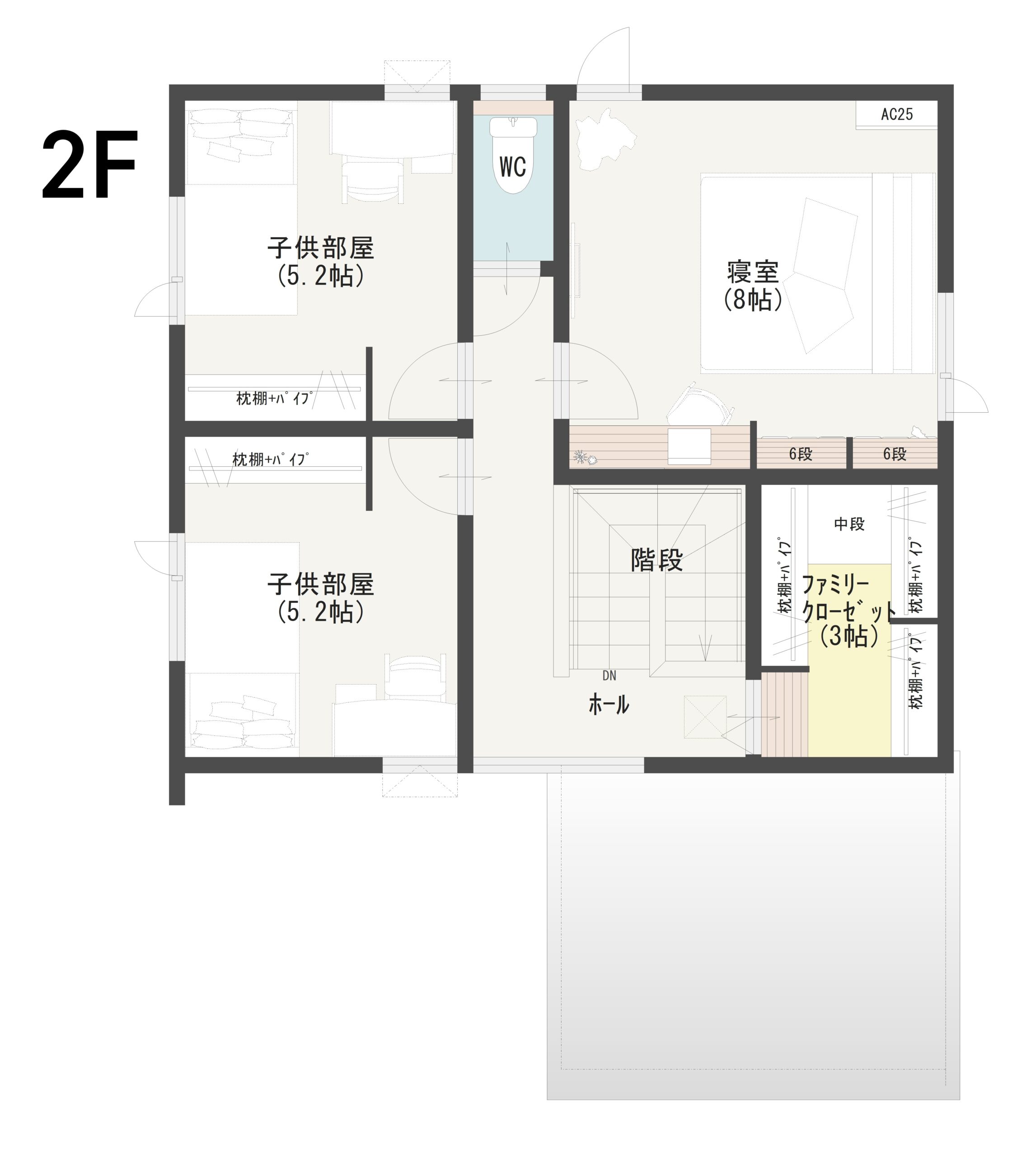 西蒲区巻Ｂ　建売住宅　3,280万円 見取り図：２階