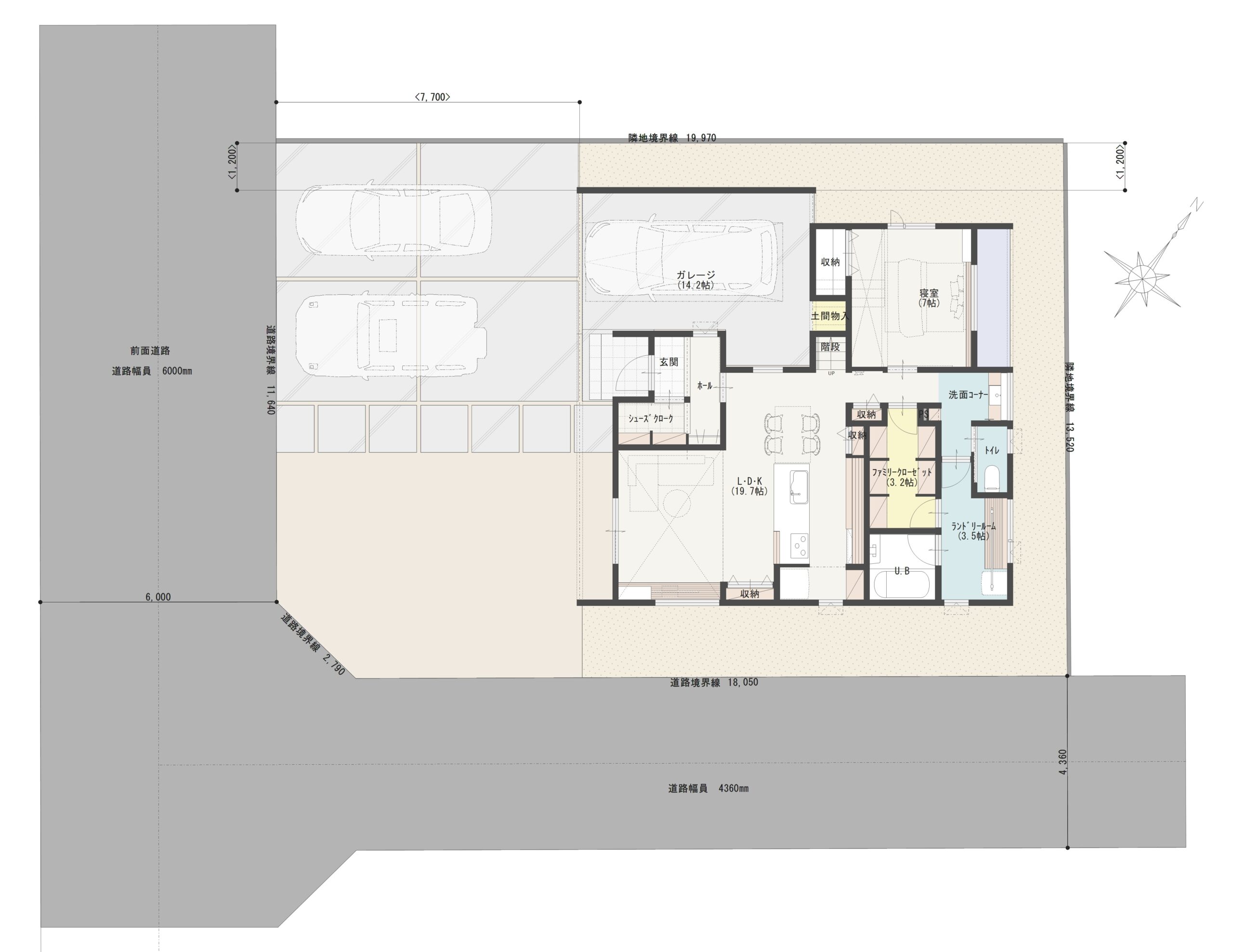 上越市大豆Ａ　建売住宅　4,412万円 見取り図：建物配置図