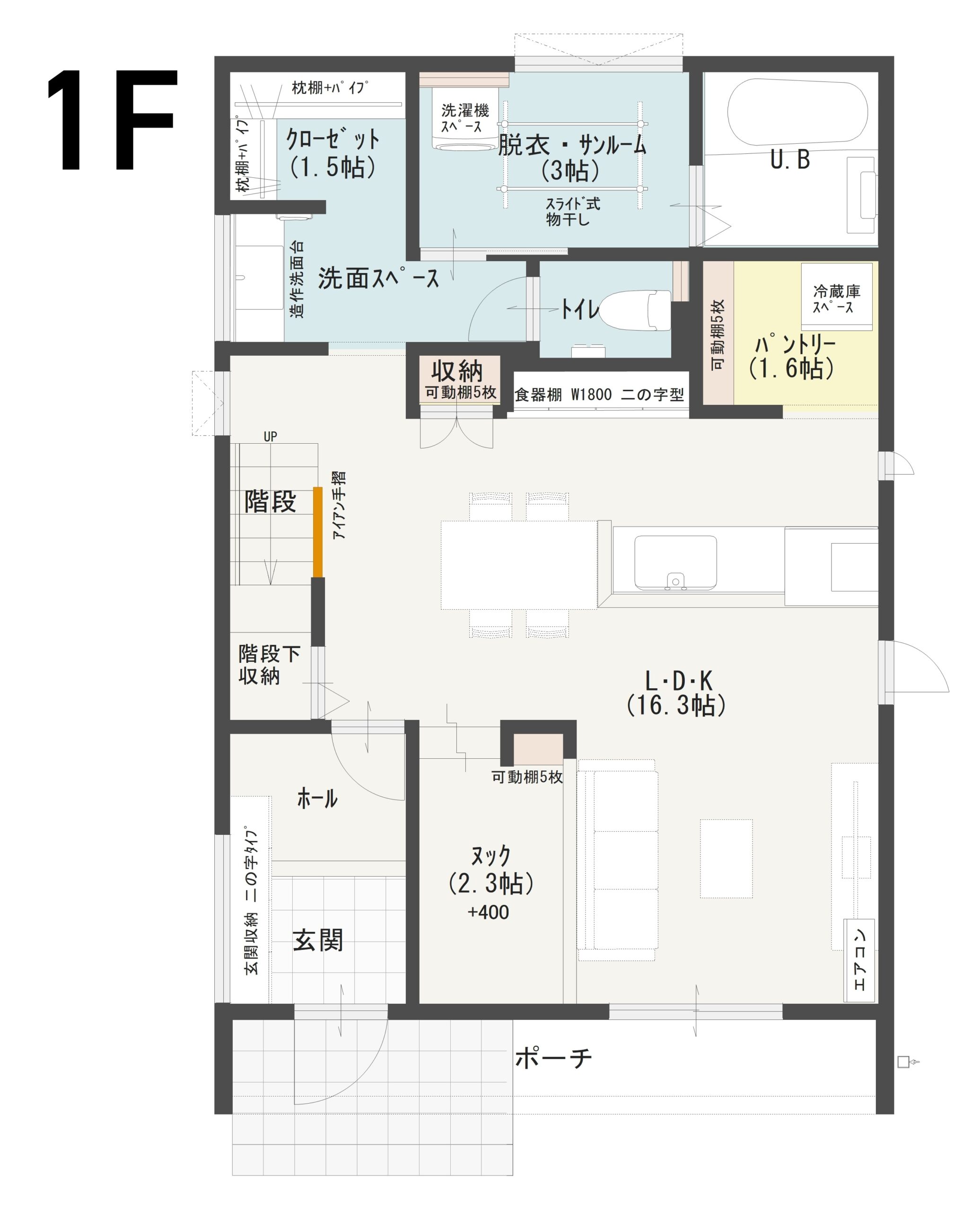 福井市開発Ｂ　建売住宅　3,970万円 見取り図：１階