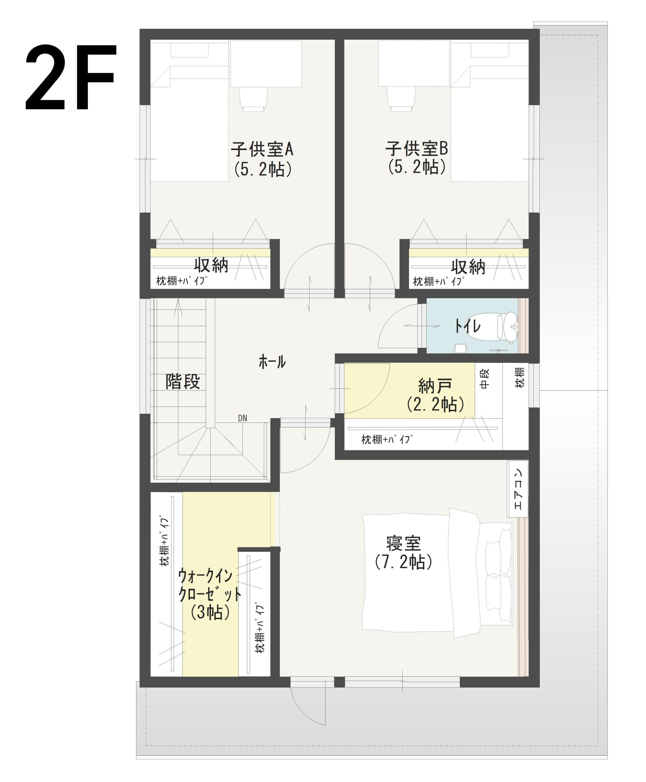 福井市開発Ｂ　建売住宅　3,970万円 見取り図：２階