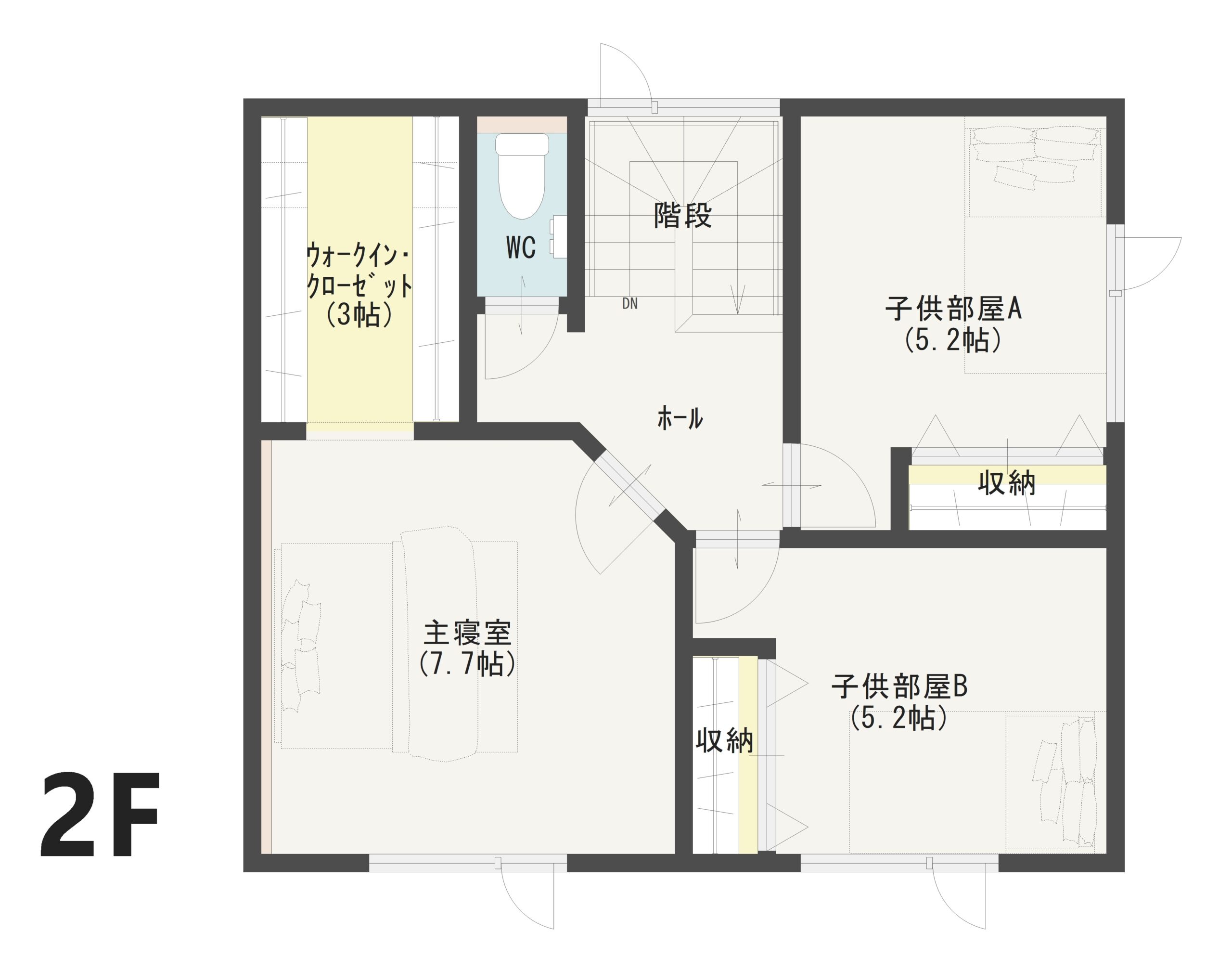 富山市天正寺Ｃ　建売住宅　3,594万円 見取り図：２階