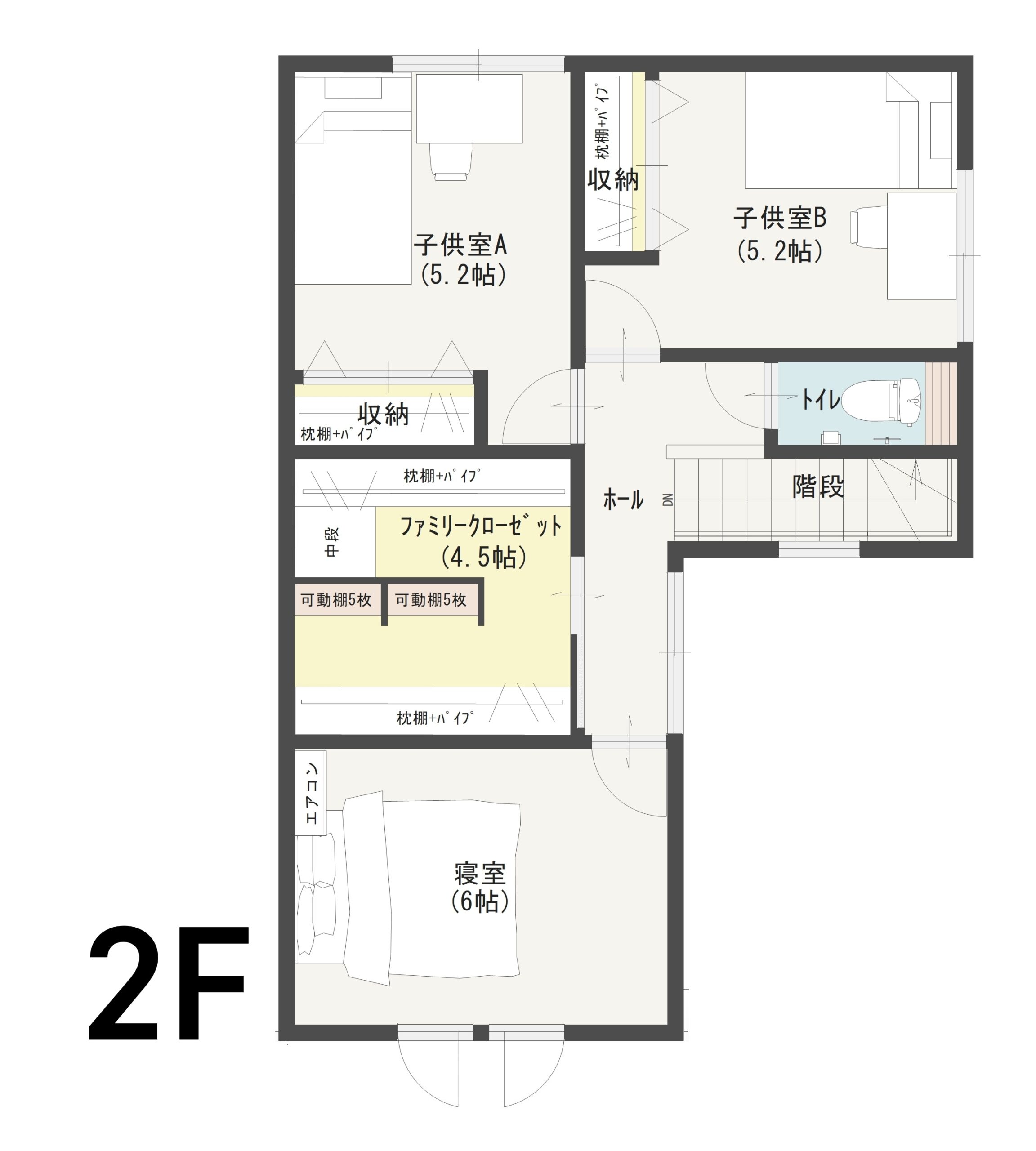 福井市開発Ｃ　建売住宅　4,080万円 見取り図：２階