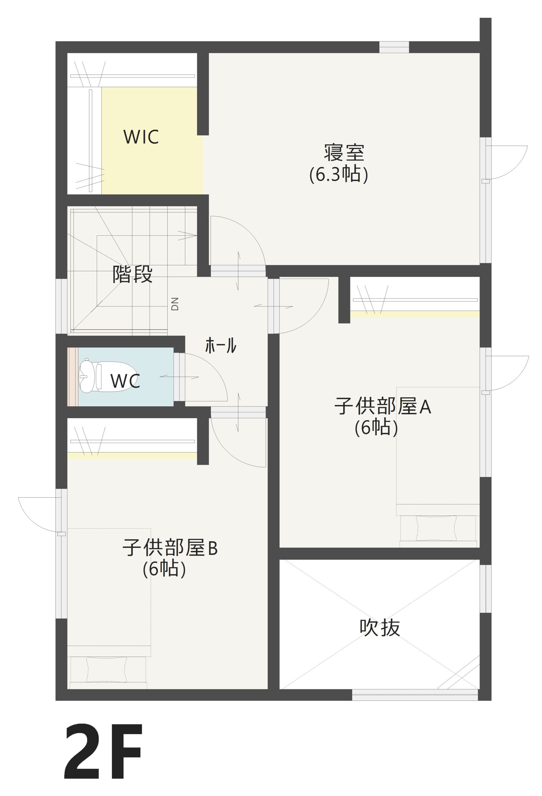 西区ときめき西Ｆ　建売住宅　3,735万円 見取り図：２階