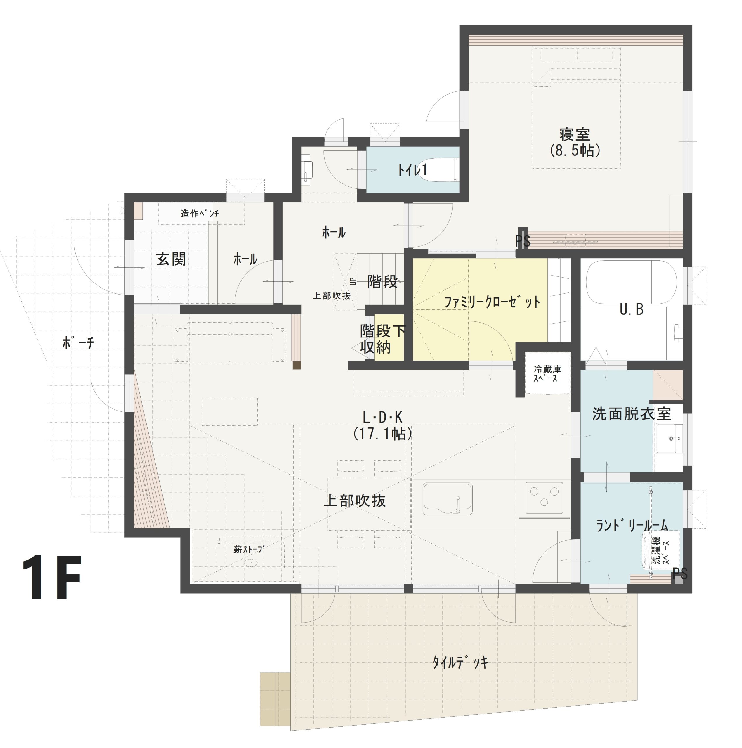 千曲市杭瀬下Ａ　建売住宅　3,780万円 見取り図：１階