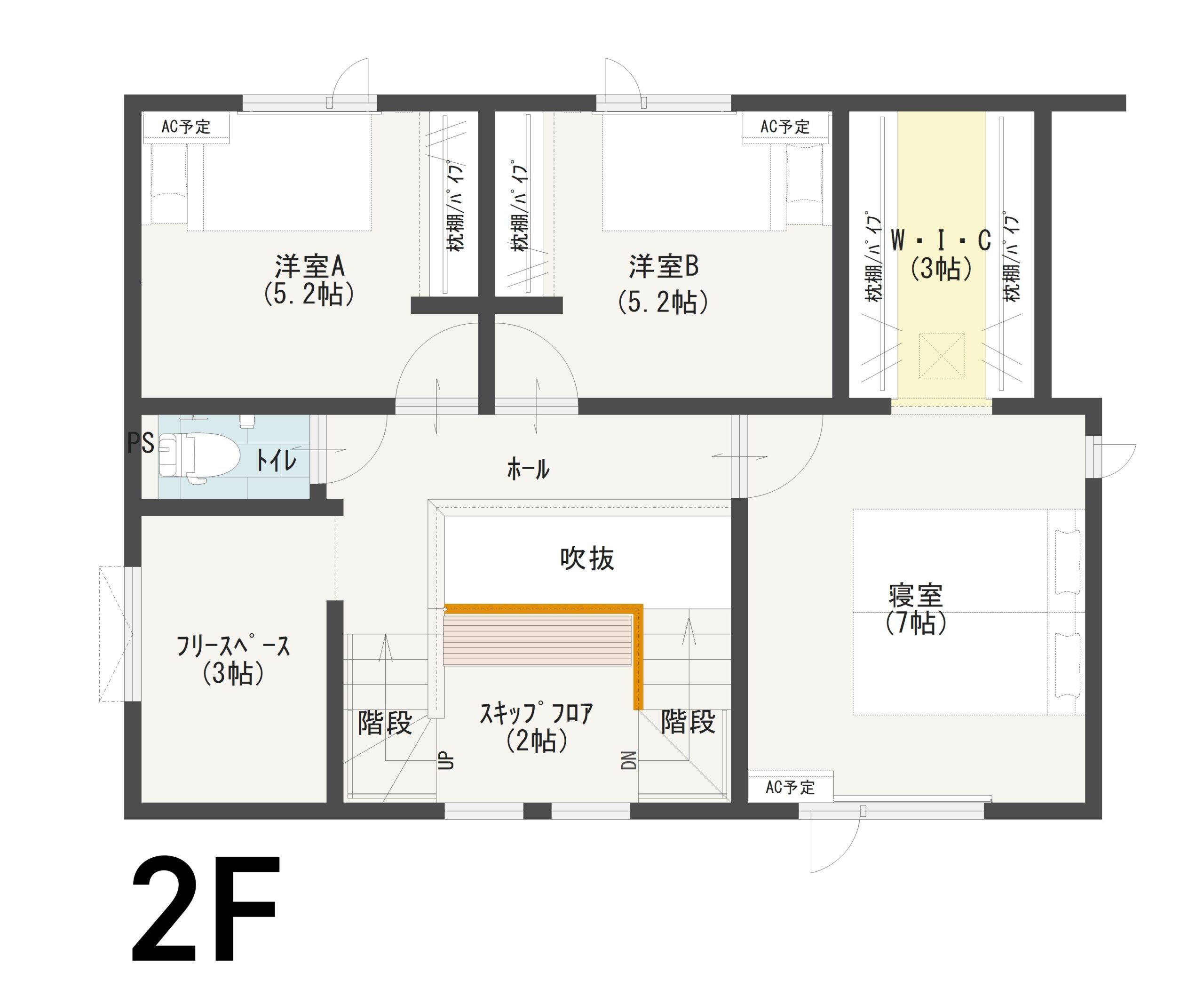 松山市東垣生町Ｂ　建売住宅　4,070万円 見取り図：２階