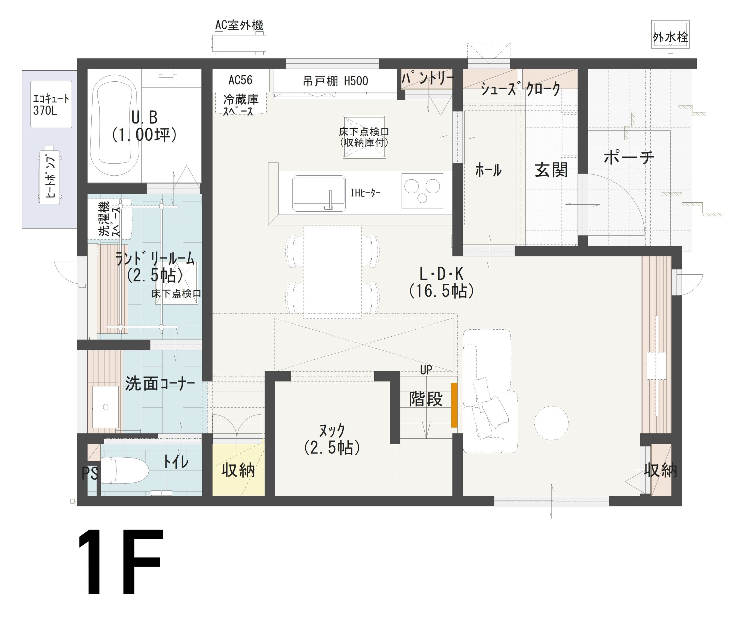 松山市東垣生町Ｂ　建売住宅　4,070万円 見取り図：１階