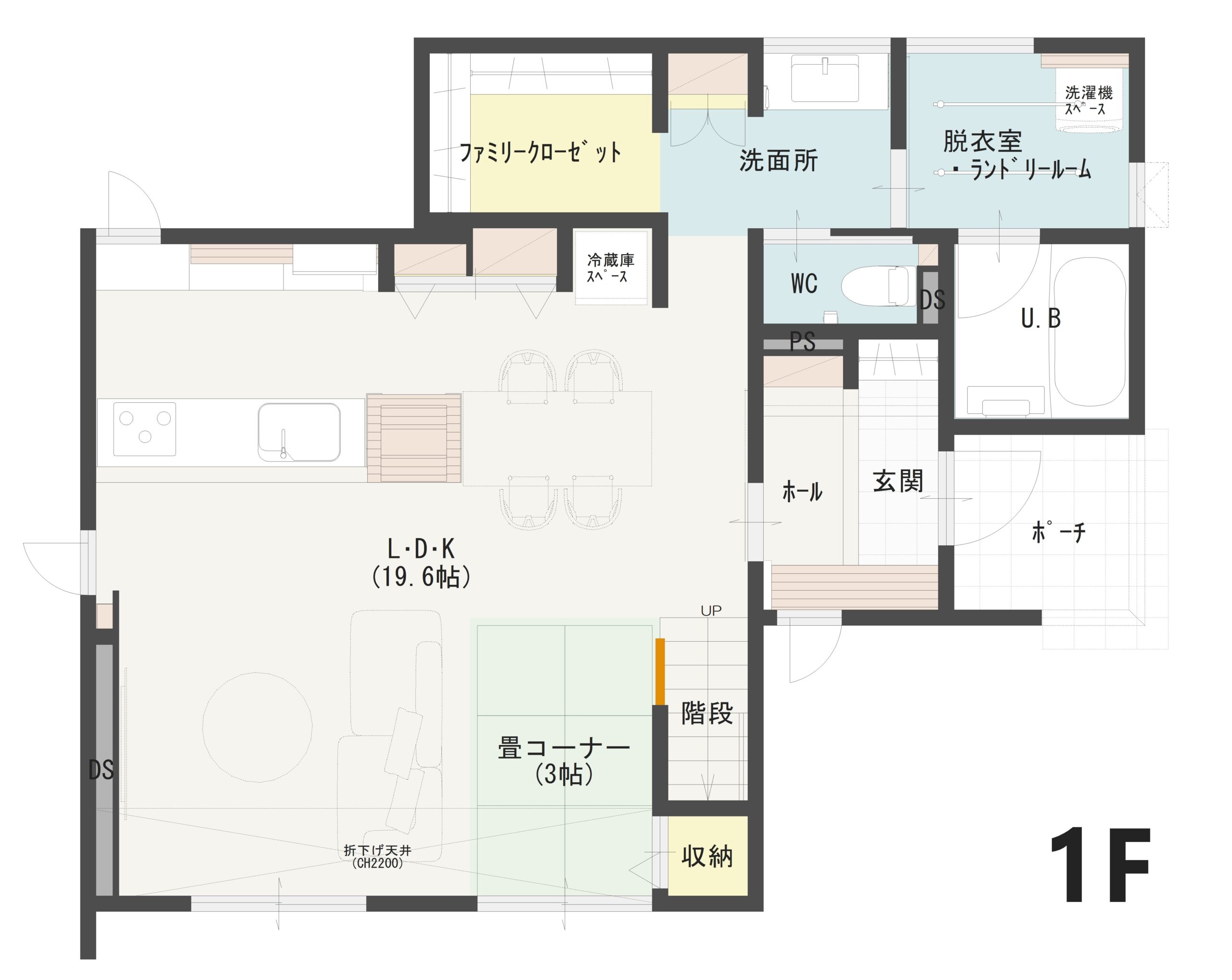 南区田中Ｂ　建売住宅　3,650万円 見取り図：１階
