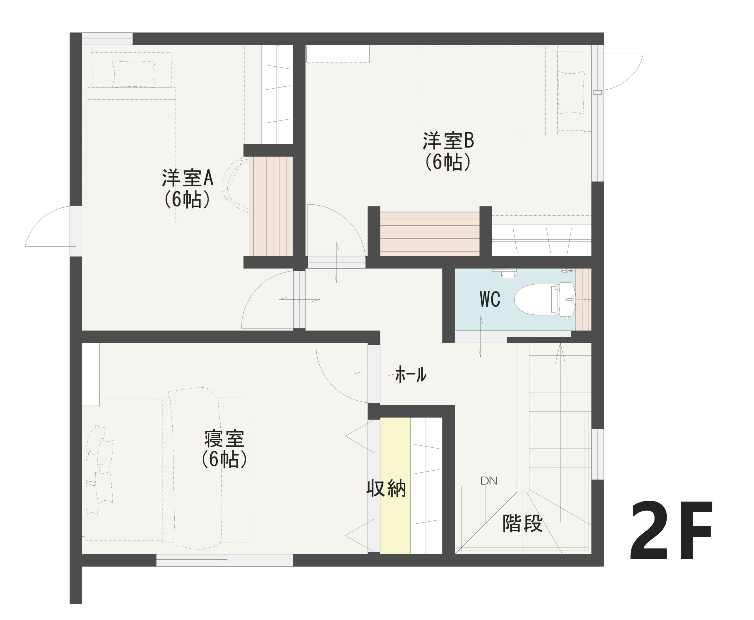 南区田中Ｂ　建売住宅　3,650万円 見取り図：２階