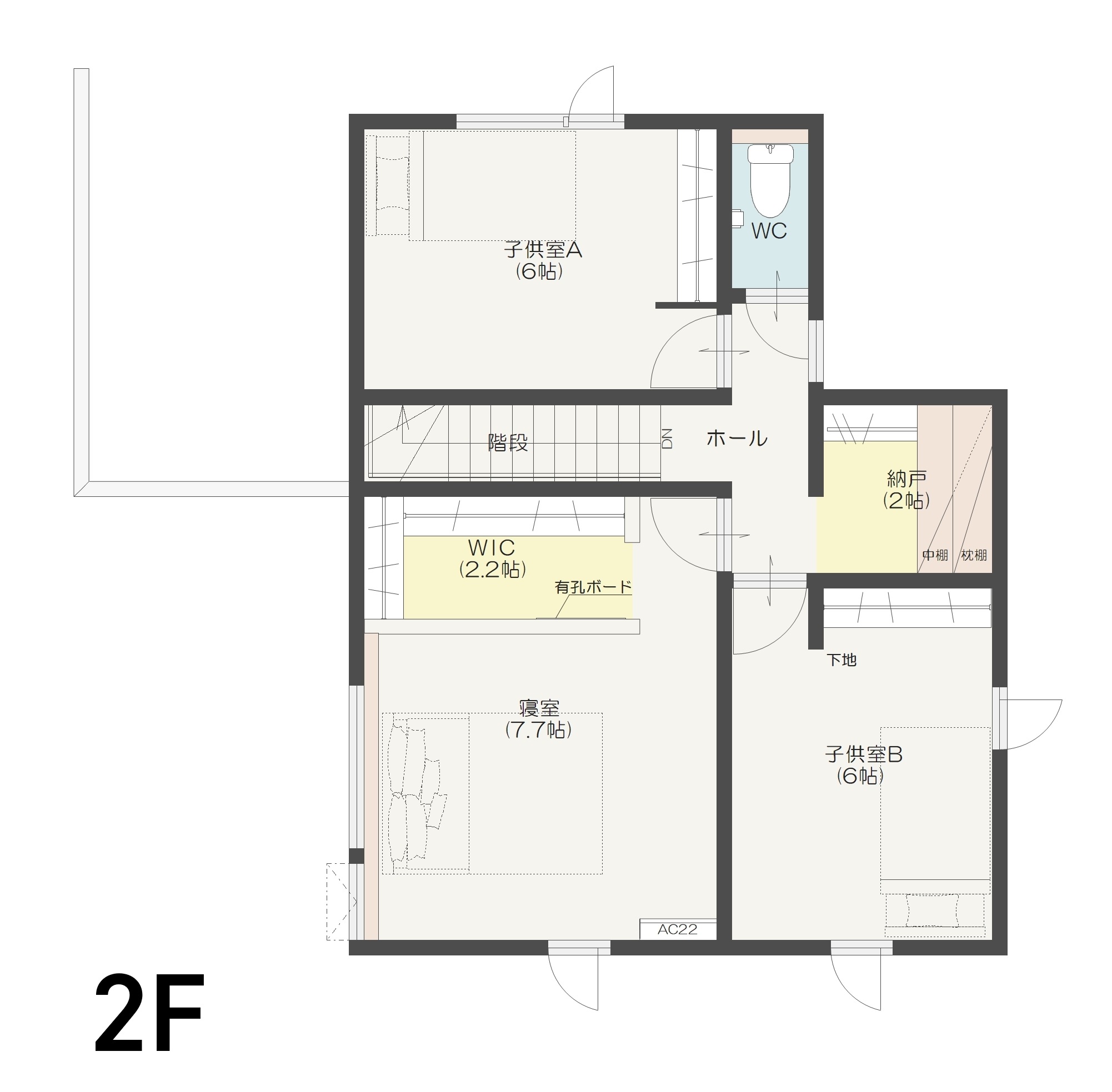 松本市寿北Ａ　建売住宅　4,095万円 見取り図：２階